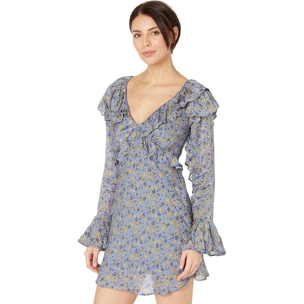 Free People Sweetest Thing Dress in Midnight Cowboy Ruffled Size 6 Fairycore